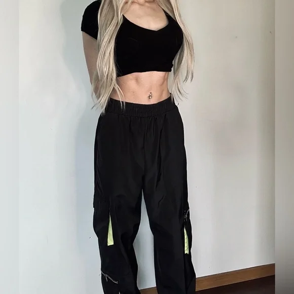 Black Windbreaker Joggers - Picture 1 of 5